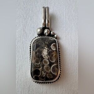 Sterling Silver Turtella Jasper Pendant for Necklace Stamped 925